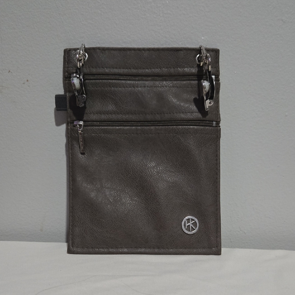 Hip Klips Gray Mini Leather Bag with Modern Design